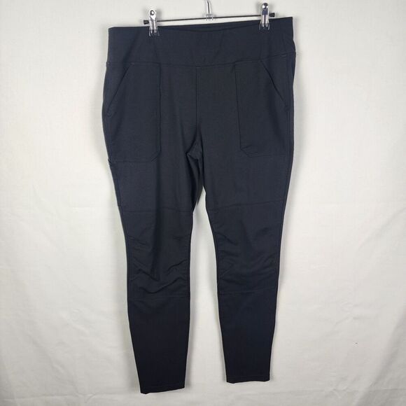 Carhartt Pants Leggings Fitted Womens Large Black Work Force Tapered Leg Work - Picture 2 of 6